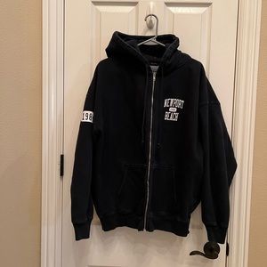 John Galt California- New York 1984 Full Zip Oversized Hoodie one size fits most